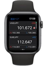 GMOクリック証券[FXネオ]AppleWatch通貨ペア一覧画面