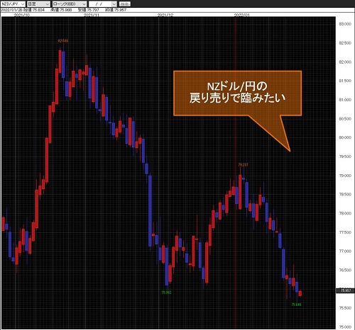 NZドル/円日足チャート