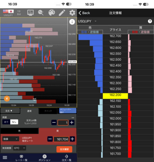 ヒロセ通商[LION FX]注文情報画面